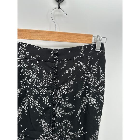 Entro Skirt Women Small Black White Printed Button Front Elastic Waist Maxi - Picture 4 of 10